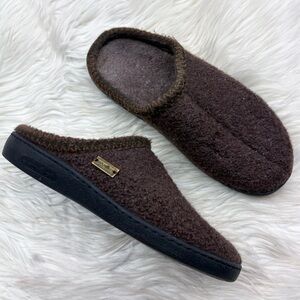 Haflinger Wool Felt Hardsole Clog Slipper Slip On Brown Boiled Size 40 Womens 9